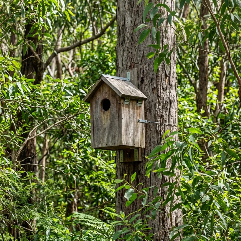 Animal nesting box installed as a humane alternative to a Dromana roof cavity