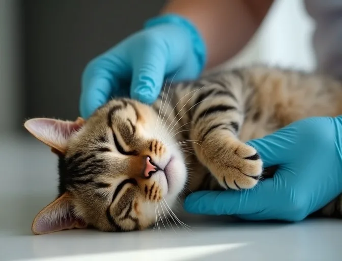 Specialist carefully handling a deceased cat with dignity in Dromana